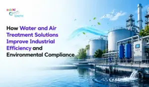 Industrial water and air treatment solutions enhance efficiency and ensure environmental compliance at a modern industrial plant.
